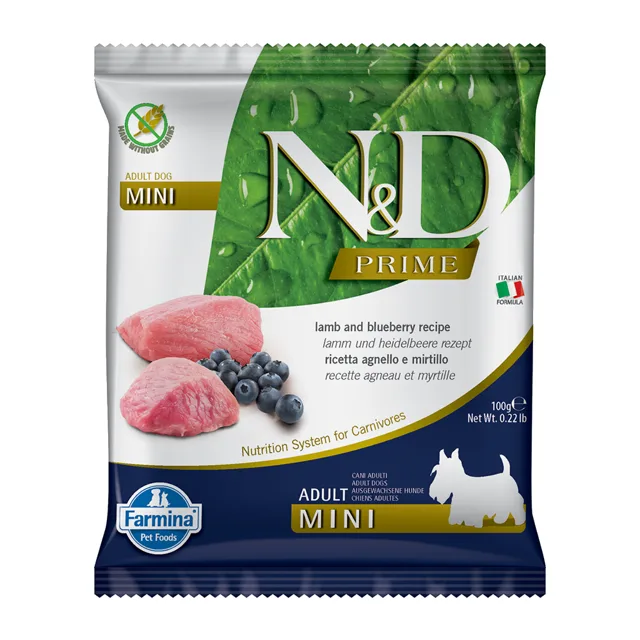 FARMINA N&amp;D Prime Lamb &amp; Blueberry Adult Mini 100 g