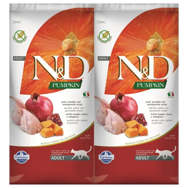 FARMINA N&amp;D Pumpkin Cat quail &amp; pomegranate 2x5 kg