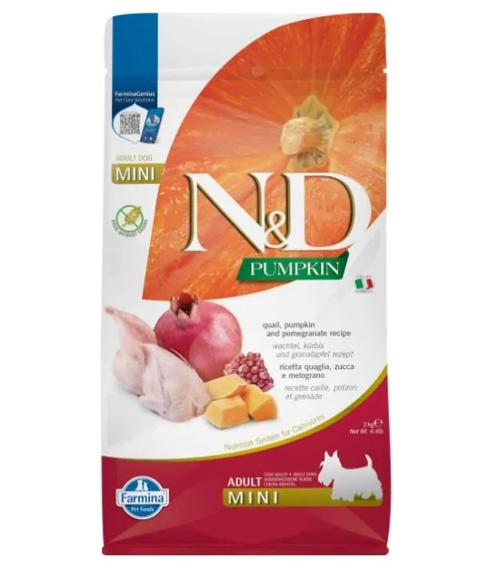 FARMINA N&amp;D Pumpkin Dog Adult mini Křepelka, dýně, granátové jablko 2 kg