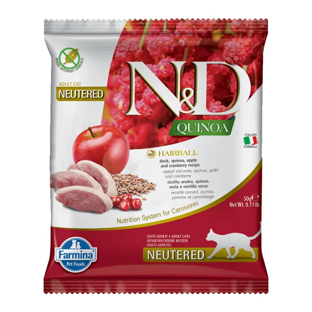 FARMINA N&amp;D Quinoa Cat Hairball Duck, apple, cranberry 50 g