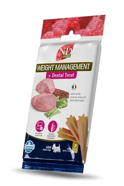FARMINA N&amp;D Quinoa Dental Pack Weight management Mini 60 g (7 ks) zubní pamlsek pro psy malých plemen
