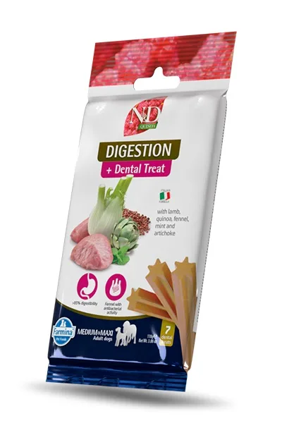 FARMINA N&amp;D Quinoa Dental Treat Digestion Medium/Maxi 100 g (7 ks) dentální pamlsek pro střední a velké psy