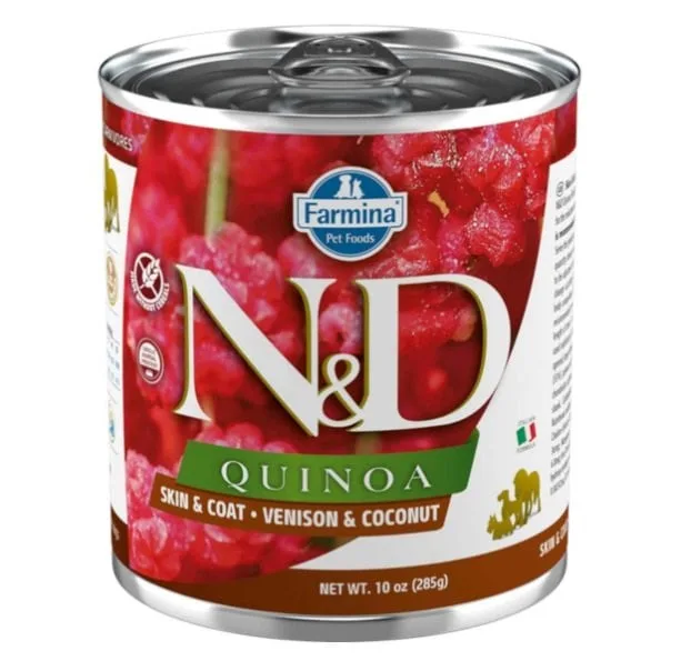 FARMINA N&amp;D Quinoa Dog Venison, kokos 285 g jelen s kokosem pro posílení kůže a srsti