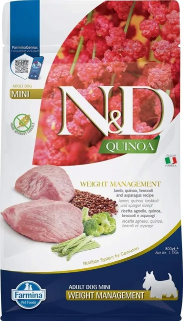 FARMINA N&amp;D Quinoa Weight Management Lamb &amp; Broccoli Mini 800 g