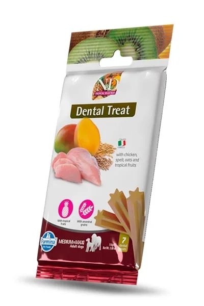 FARMINA N&amp;D Tropical Selection Dental Treat Chicken Medium/Maxi 100 g (7 ks) dentální pamlsek pro střední a velké psy