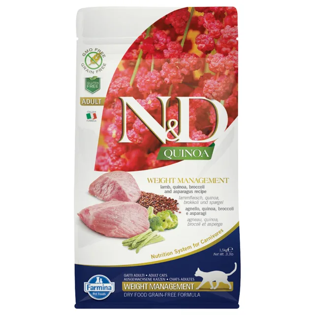 Farmina N&D Adult Quinoa Weight Management lamb, quinoa, brokolice, chřest - 1,5 kg