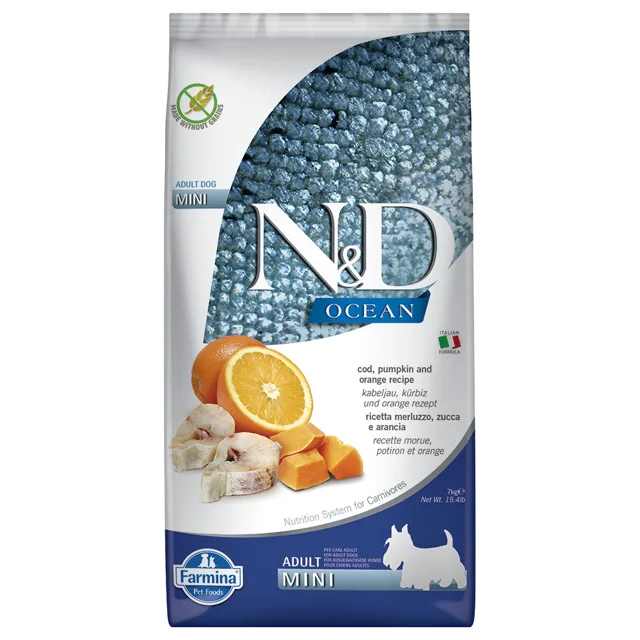Farmina N&D Ocean Pumpkin Adult Mini Cod & Orange  - 7 kg