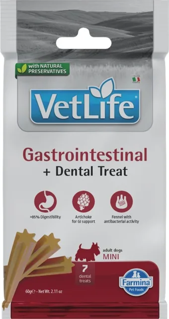 FARMINA Vet Life Dental Treat Gastrointestinal Mini 60 g (7 ks) dentální pamlsek pro psy malých plemen