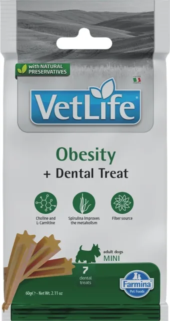 FARMINA Vet Life Dental Treat Obesity Mini 60 g (7 ks) dentální pamlsek pro psy malých plemen