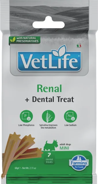FARMINA Vet Life Dental Treat Renal Mini 60 g (7 szt) dentální pamlsek pro psy malých plemen