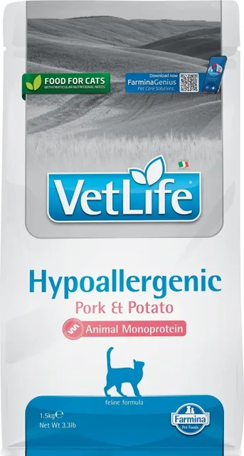 FARMINA Vet Life Natural Cat Hypo Pork &amp; Potato 1.5 kg