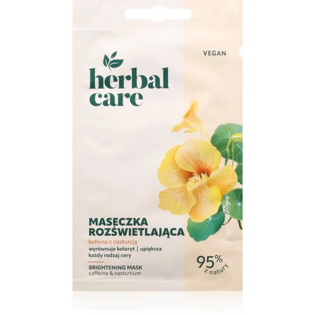 Farmona Herbal Care Caffeine & Nasturtium rozjasňující maska na obličej, krk a dekolt 1 ks