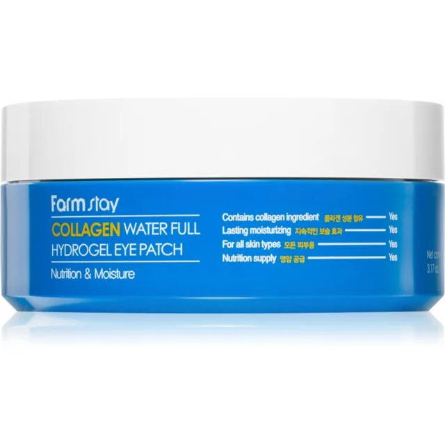 Farmstay Collagen Water Full hydrogelová maska na oční okolí 60 ks