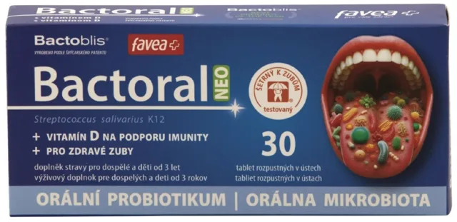 Favea Bactoral Neo, orální probiotikum, 30 tablet
