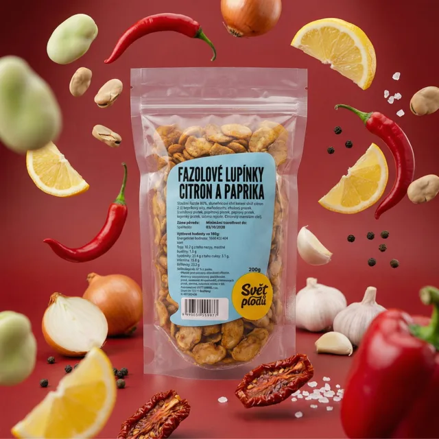 Fazolové lupínky citron a paprika váha 200g