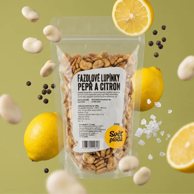 Fazolové lupínky pepř a citron váha 200g