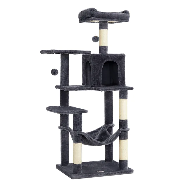 Feandrea kočičí strom, tmavě šedý - D 55 x Š 45 x V 143 cm