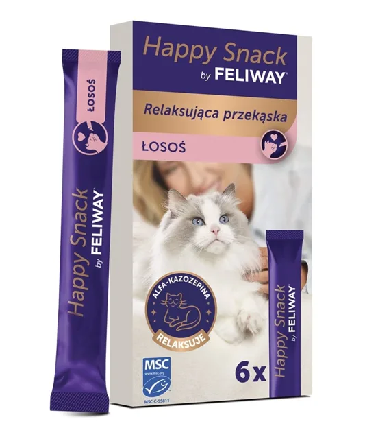FELIWAY Happy Snack Losos 6x15 g krémová pochoutka pro kočky