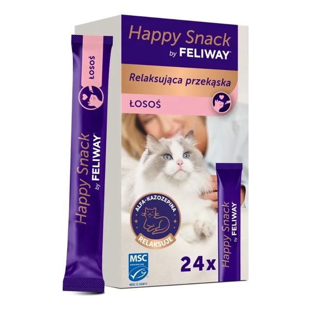 FELIWAY Happy Snack Salmon 24x15 g s lososem, relaxační pamlsek pro všechny kočky