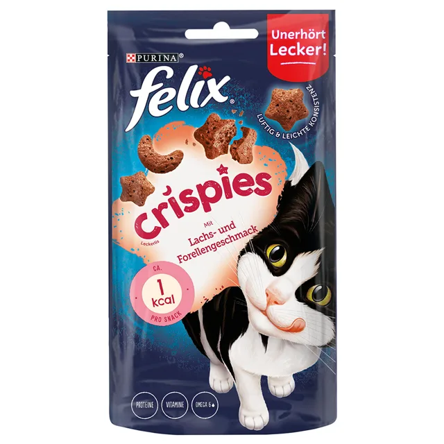 Felix Crispies pamlsky - losos, pstruh - 6 x 45 g
