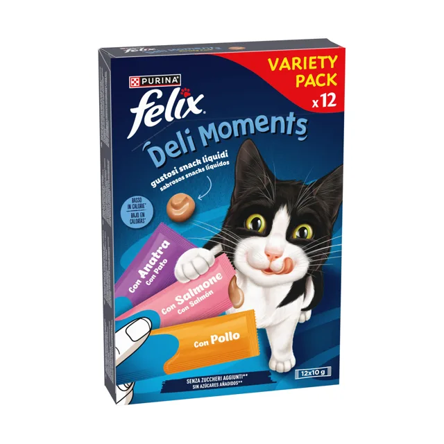 Felix Deli Moments Multipack - kuře, losos a kachna 48 x 10 g