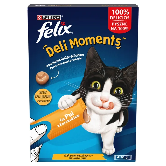 FELIX DeliMoments Chicken 4x10g s kuřetem, krémové pochoutky pro kočky