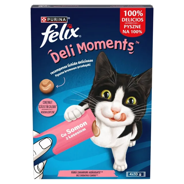 FELIX DeliMoments Salmon 4x10g s lososem, krémové pamlsky pro kočky