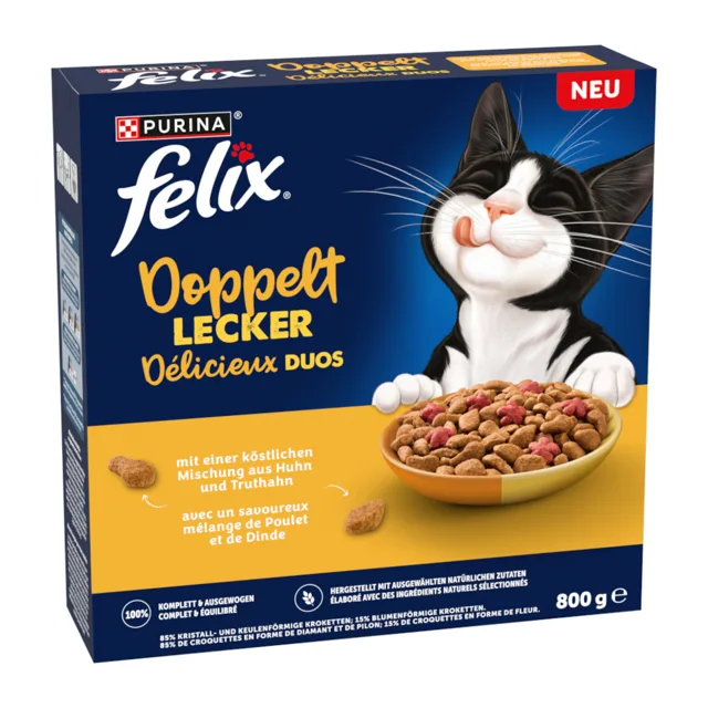 Felix Doubly Delicious kuřecí a krůta - 800 g