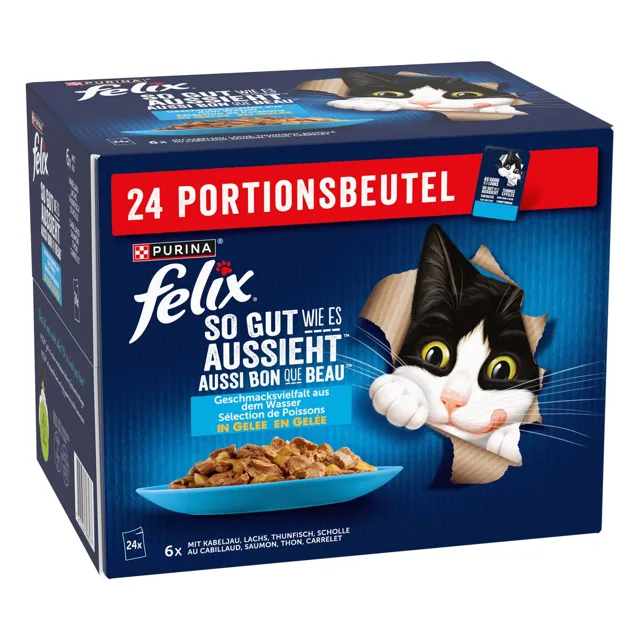 Felix Fantastic kapsičky 24 x 85 g - treska, losos, tuňák, platýs
