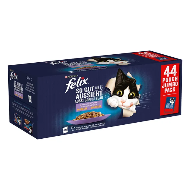 Felix Fantastic kapsičky 44 x 85 g - kuřecí, hovězí, kachní, jehněčí