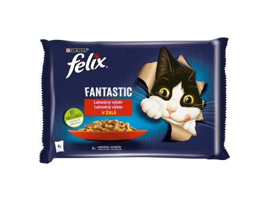 Felix Fantastic kapsičky pro kočky králík, jehněčí v želé 4 x 85 g