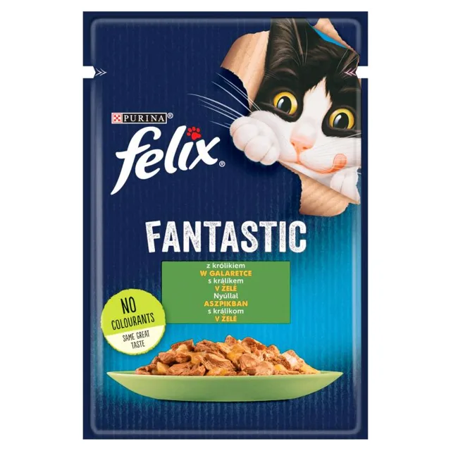 FELIX FANTASTIC Králík v želé 85g kapsičky pro kočky