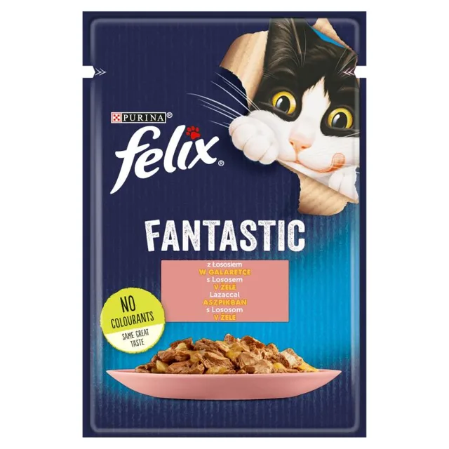 FELIX FANTASTIC losos v želé 85g mokré krmivo pro kočky