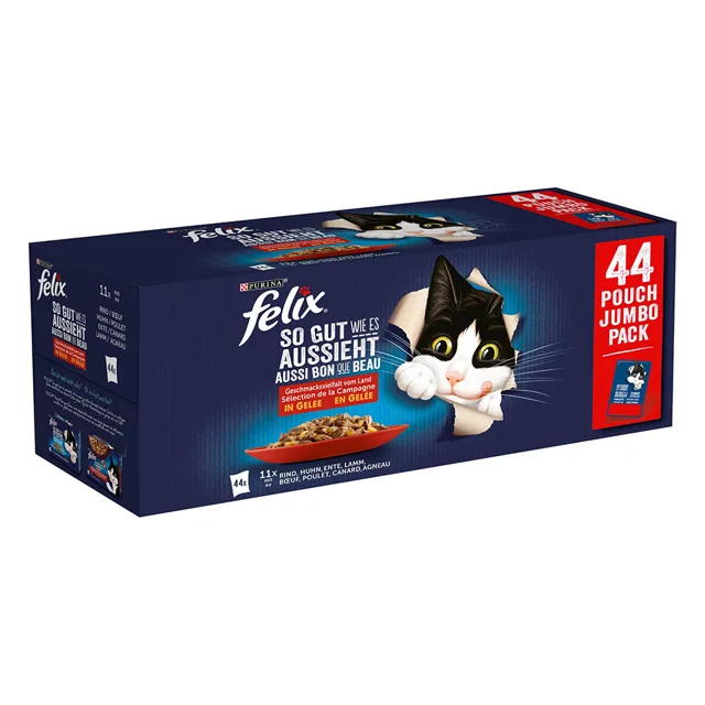 Felix Fantastic ("So gut...") / Tasty Shreds, 88 x 85 g/ 80 g - 25 % sleva - kuřecí, hovězí, tuňák, losos  88 x 85 g