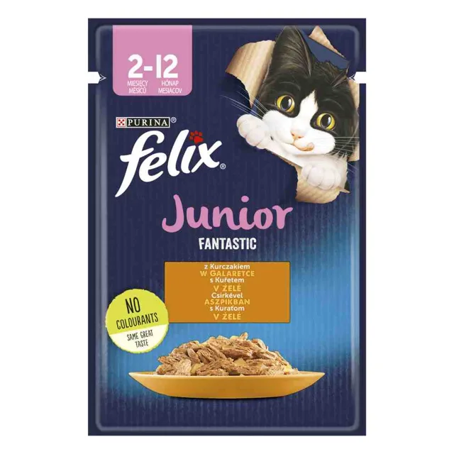 Felix Junior Fantastic kapsičky 26 x 85 g - kuře v želé