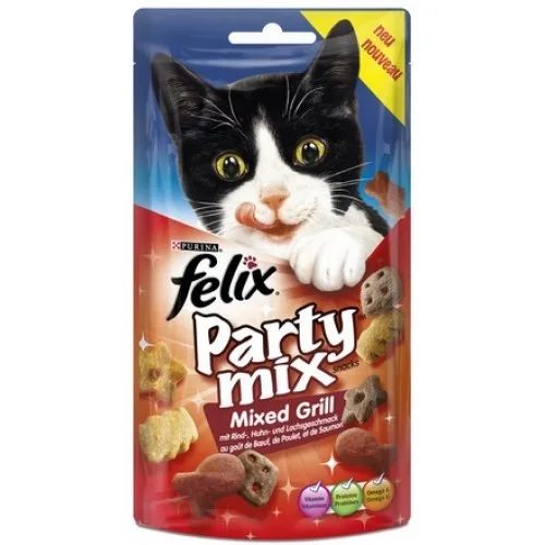 FELIX Party Mix Mixed Grills příchutí hovězího, kuřecího a lososa