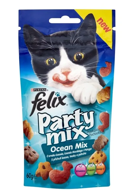 FELIX Party Mix ocean Mixs příchutí lososa, tresky a pstruha