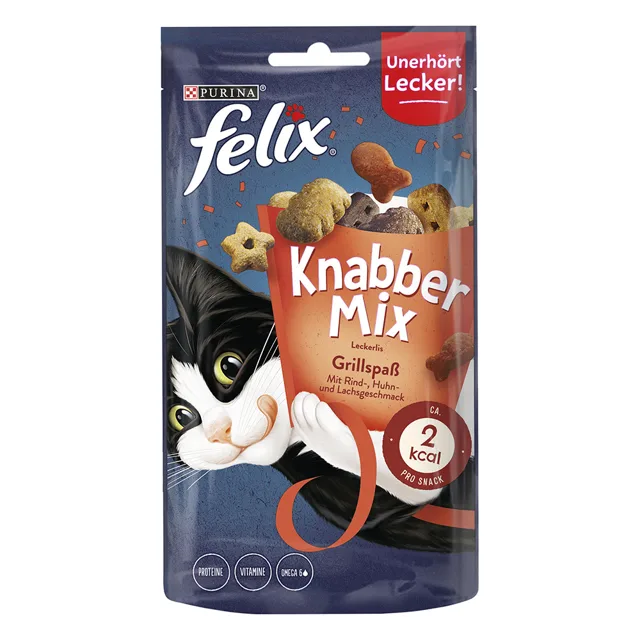 Felix Party Mix pamlsky - Mixed Grill - hovězí, kuře, losos - 12 x 60 g