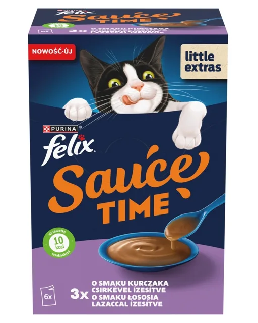 FELIX Sauce Time Chicken and Salmon 6x40g kuřecí a losos, doplňkové mokré krmivo pro kočky