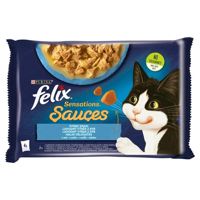 FELIX Sensations Sauces treska a sardinky 4x85g kapsičky pro kočky