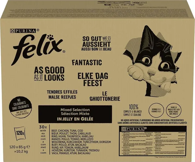 FELIX Směs příchutí 120x85g pro dospělé kočky