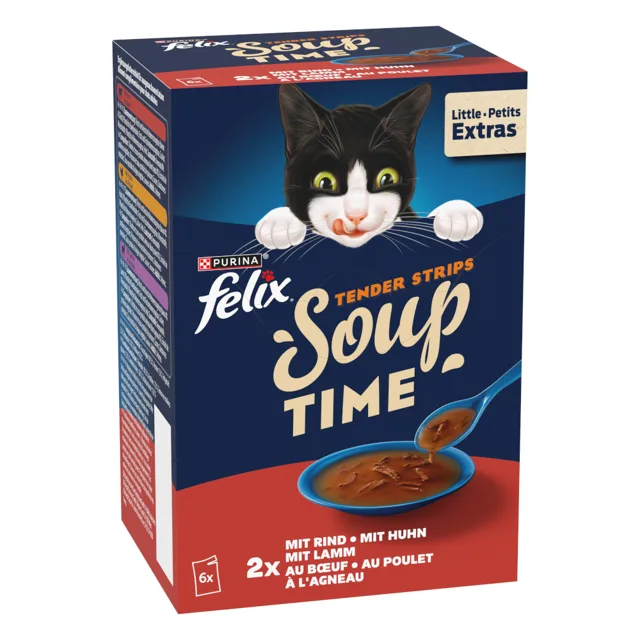 Felix Soup Filet polévky 6 x 48 g - hovězí, kuře, jehněčí