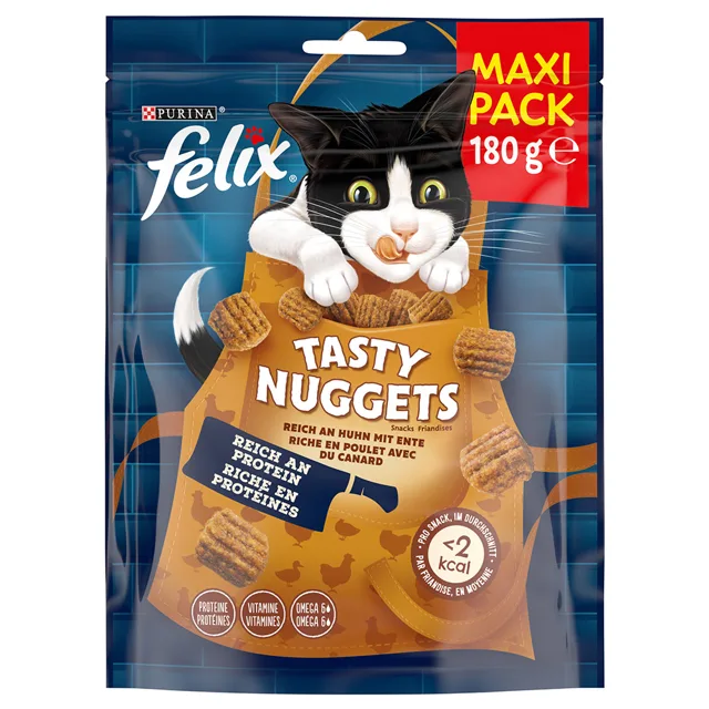 Felix Tasty Nuggets pamlsky kuře, kachna - výhodné balení: 2 x 180 g
