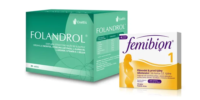 Femibion 1 Plánování a první týdny těhotenství 28 tablet + Folandrol 30 sáčků