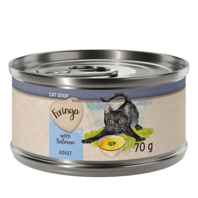 Feringa Cat Soup 12 x 70 g - losos