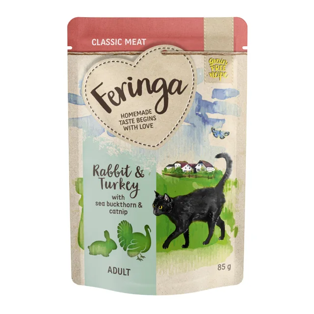 Feringa Multipack uzavíratelné kapsičky 12 x 85 g - Králík & krocan s rakytníkem