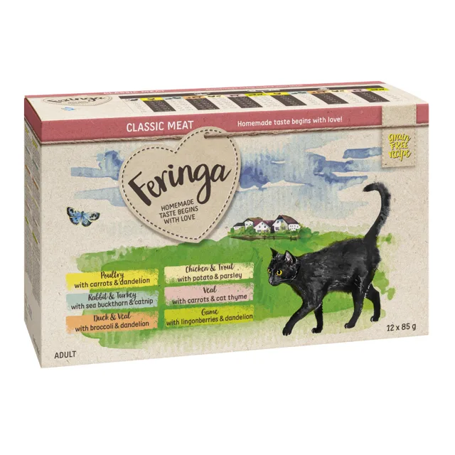 Feringa Multipack uzavíratelné kapsičky 12 x 85 g - Pstruh & kuře s bramborem