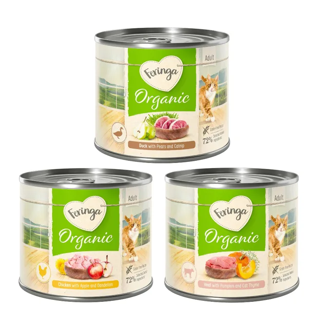 Feringa Organic Adult 6 x 200 g - míchané balení (3 druhy)