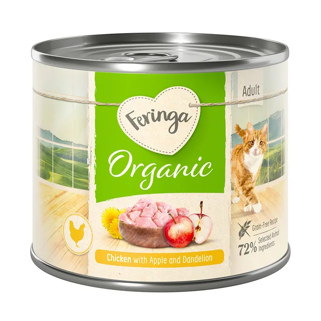 Feringa Organic Adult 6 x 200 g - telecí s dýní a ožankou kočičí