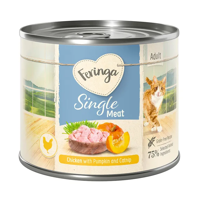 Feringa Single Meat Menu 6 x 200 g - míchané balení I (6 druhů): kuřecí, králičí, jehněčí, telecí, kachní, losos